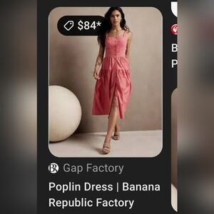 Banana Republic Poplin Dress Cottagecore Preppy Cotton Minimalist Organic Size 8